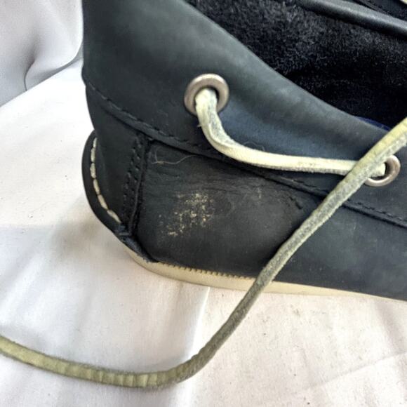 Joseph Abboud Size 12D Boat Shoe Men loafer Black suede leather 13343 - Picture 9 of 13